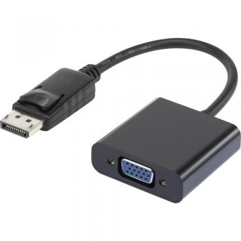 DisplayPort / VGA adapter [1x DisplayPort vtič - 1x VGA-vtičnica] črna, pozlačeni kontakti, Renkforce