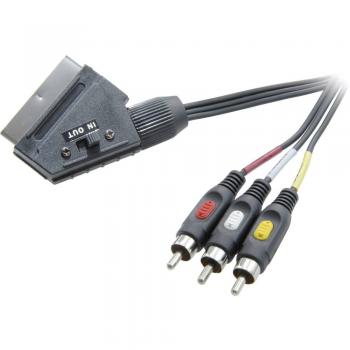 SCART / Cinch TV, Receiver priključni kabel [1x SCART-vtikač 3x Cinch-vtikač] 2.00 m črn SpeaKa Professional
