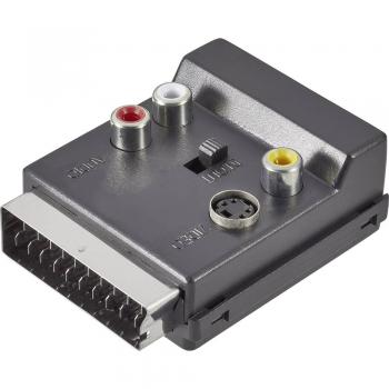 SCART / Cinch / S-Video Y-Adapter, črn s preklopom SpeaKa Professional