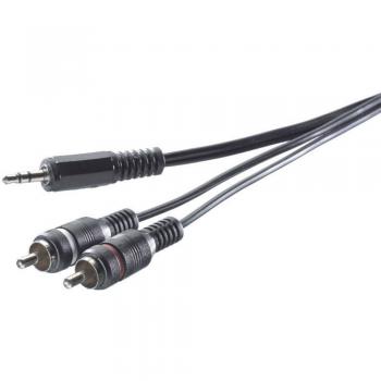 SpeaKa Professional-Činč/JACK audio priključni kabel [2x činč vtič - 1x JACK vtič 3.5mm] 0.30m, črn