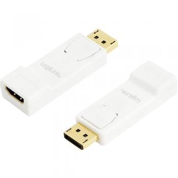 DisplayPort/HDMI adapter LogiLink [1x DisplayPort-vtič <=> 1x HDMI-vtičnica] bel, pozlačeni konektorji, CV0057