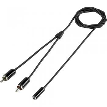 SpeaKa Professional-Činč/JACK audio priključni kabel [2x činč vtič - 1x JACK vtičnica 3.5mm] 1m, črn, izjemno mehka obloga