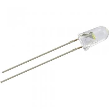 Ožičena LED dioda, bela, okrogla 5 mm 18000 mcd 22 ° 20 mA 3.6 V LED-5-18000W