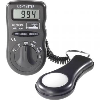 VOLTCRAFT MS-1300 luksmeter, merilnik svetilnosti, merilnik osvetlitve, 0,1 - 50 000 lx, svetlobna merilna naprava