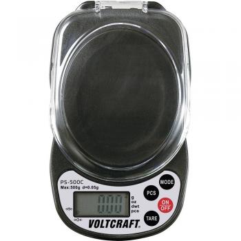 Žepna tehtnica VOLTCRAFT PS-500C območje tehtanja (maks.) 500g natančnost 0.05 g na baterijski pogon črne barve