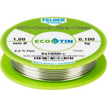 Felder Löttechnik ISO-Core "Ultra-Clear" Sn100Ni+ neosvinčena spajkalna žica v navitju Sn99,25Cu0,7Ni0,05 0.100 kg 1 mm